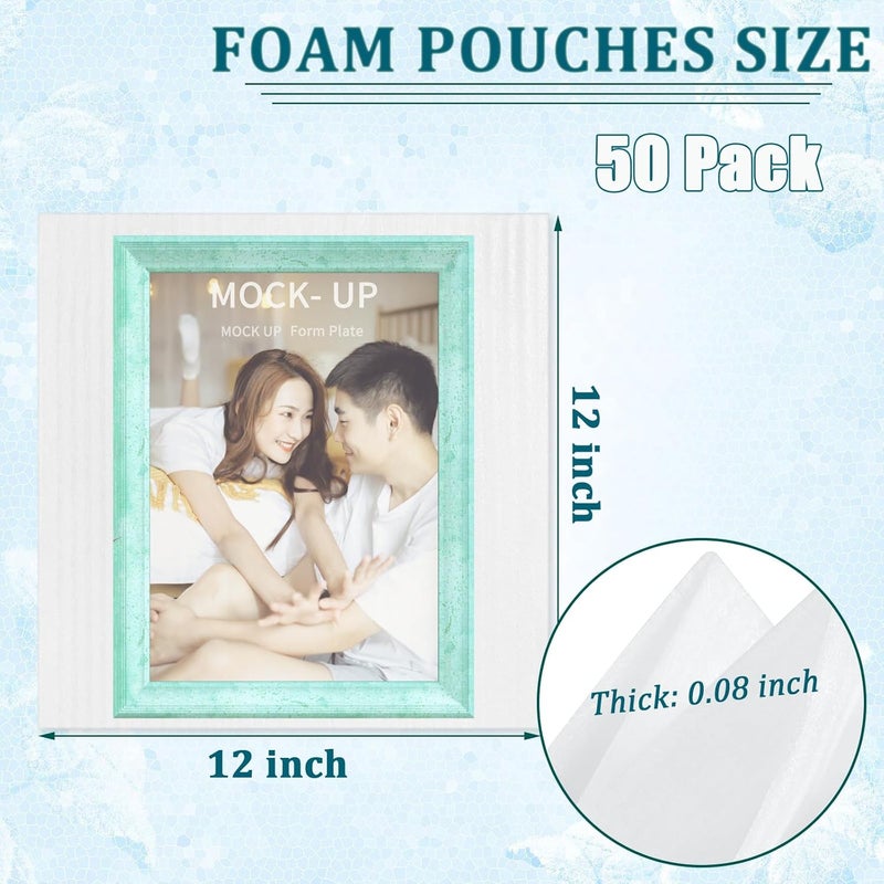 APOCHON 50 Pack Cushion Foam Pouches12x12 Inch, Large Foam Pouches Protecting Mugs, Cups, Glasses, China and Dishes, Dishes Packing Supplies for Moving, Shipping, Storage, Moving Materials for Fragile Items - Image 2